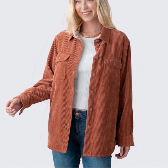 💕LAST1️⃣💕New Reversible Corduroy Plaid Spring Fall Women’s Shacked - Picture 9 of 11